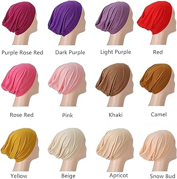 Pack of 10 plain Head scarf inner hijab cap-Muslim hijab cap-Women Islamic underscarf hijab cap in multi colors