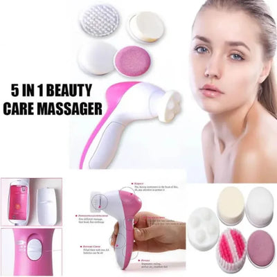 5 In 1 Electric Facial Cleaner Face Skin Care Brush Massager