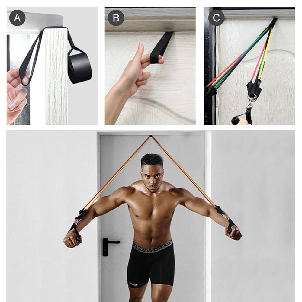 11PCS Power Resistance Band (Home Gym - Anywhere, Anytime)