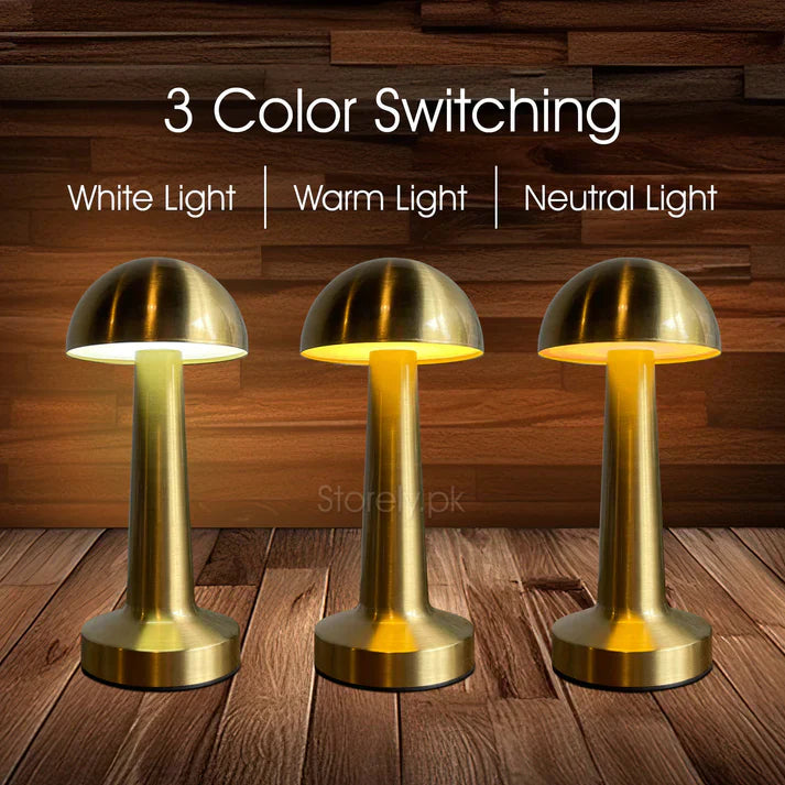 USB Rechargeable Portable Touch Control Dimmable 3 Light Color Tunable Table Lamp for Hotel, Cafe