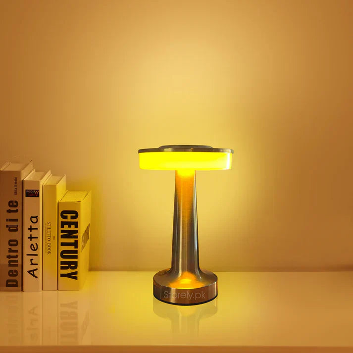 USB Rechargeable Portable Touch Control Dimmable 3 Light Color Tunable Table Lamp for Hotel, Cafe